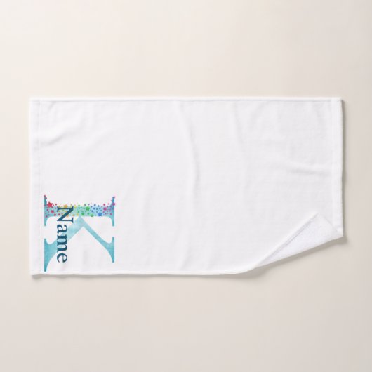 Letter K Monogram Initial Bath Gift Set Bad Handdoek (Handdoek)