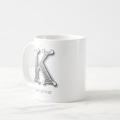 Letter K Monogram Moderne naam Koffie Mok (Voorkant links)
