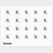 Letter k monogram ronde sticker (Vel)