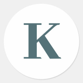 Letter k monogram ronde sticker