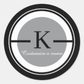 Letter K Monogram Sticker (Voorkant)