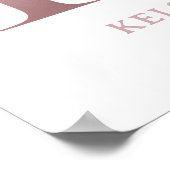 Letter K Monogram Waterverf Roos Bloemen Kinderkam Poster (Hoek)