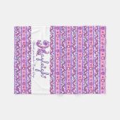 Letter K naam betekent Kayleigh roze kunst deken (Voorkant (Horizontaal))