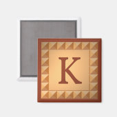 Letter K: Parketvloer Wood Look Initiaal Magneet (Voorkant / Achterkant)