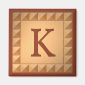 Letter K: Parketvloer Wood Look Initiaal Magneet (Voorkant)