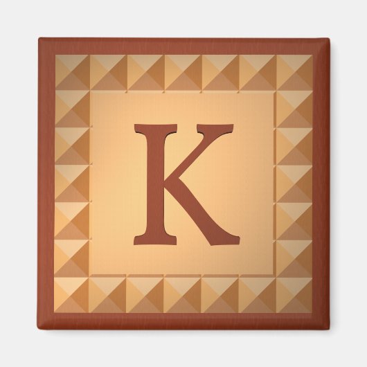 Letter K: Parketvloer Wood Look Initiaal Magneet (Voorkant)