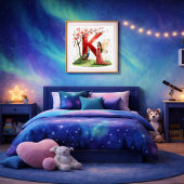Letter K Peacock Fairy Poster - Elegant Art