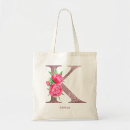 Letter K Persoonlijke naam monogram bridesmaid Tote Bag