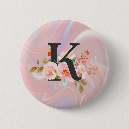 Letter K Ronde Button 5,7 Cm (Voorkant)