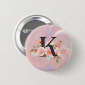 Letter K Ronde Button 5,7 Cm (Voorkant /achterkant)