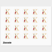 letter k ronde sticker (Vel)