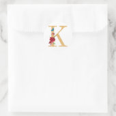 letter k ronde sticker (Tas)