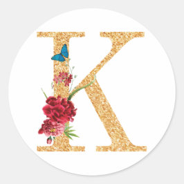 letter k ronde sticker