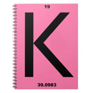 Letter K roze Notitieboek