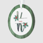 *~* Letter K Rustic Kerstmis-FOTO-hout AP44 Ornament (voorkant)