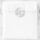 Letter K script initiaal faux zilver monogram guns Ronde Sticker (Tas)