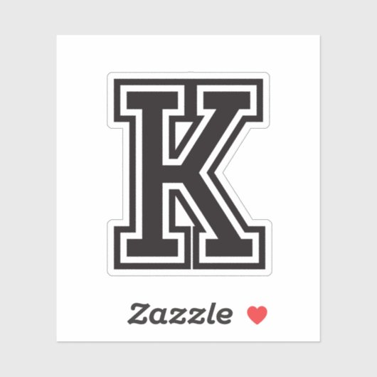 Letter K sportief collegelettertype alfabet Sticker (Vel)