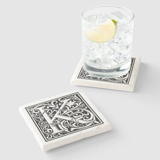  letter "K" Stenen Onderzetter (Zijkant)