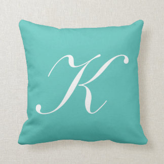 Letter K Turquoise Monogram Pillow Kussen