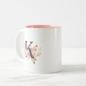 Letter K Tweekleurige Koffiemok (Voorkant links)
