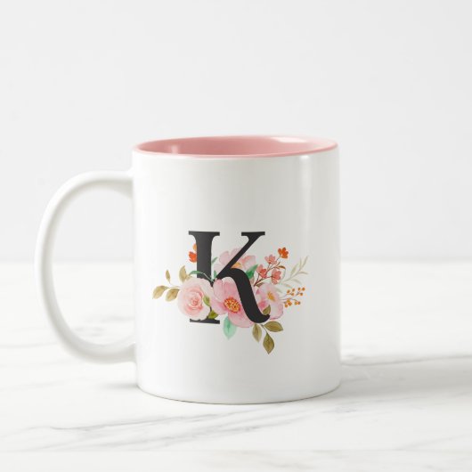 Letter K Tweekleurige Koffiemok (Links)