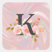 Letter K Vierkante Sticker (Voorkant)