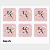 Letter K Vierkante Sticker (Vel)