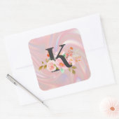 Letter K Vierkante Sticker (Envelop)