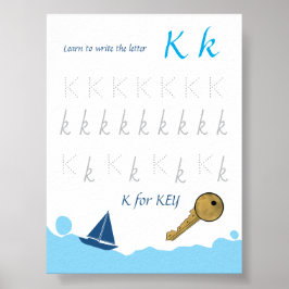 Letter K Volgposter voor Kinderen Poster