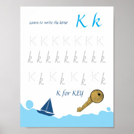 Letter K Volgposter voor Kinderen Poster