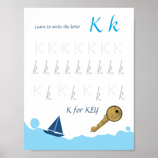 Letter K Volgposter voor Kinderen Poster (Voorkant)