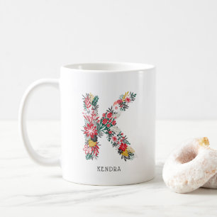 letter K   Whimsical Floral Letter Monogram I Mok