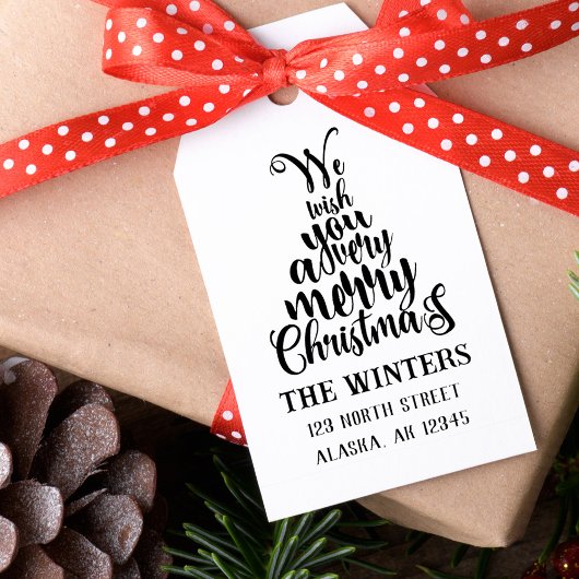 Letter Kerstboom Vakantie retour adres Rubberstempel