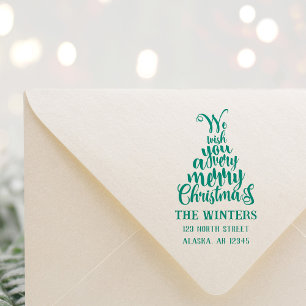 Letter Kerstboom Vakantie retour adres Zelfinktende Stempel