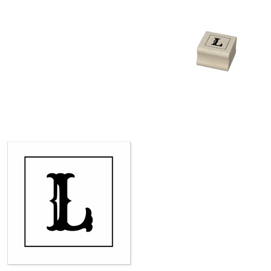 Letter L 1 inch rubberen stempel (Gestempeld)