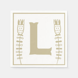 Letter L Alfabet Block Genderneutraal Baby shower Servet