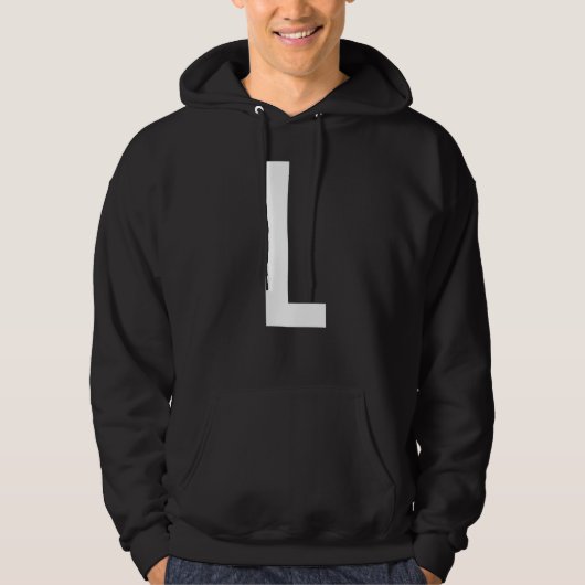 LETTER L ALFABET MONOGRAM INITIAAL HOODIE (Voorkant)