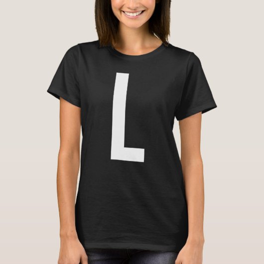 LETTER L ALFABET MONOGRAM INITIAAL T-SHIRT (Voorkant)