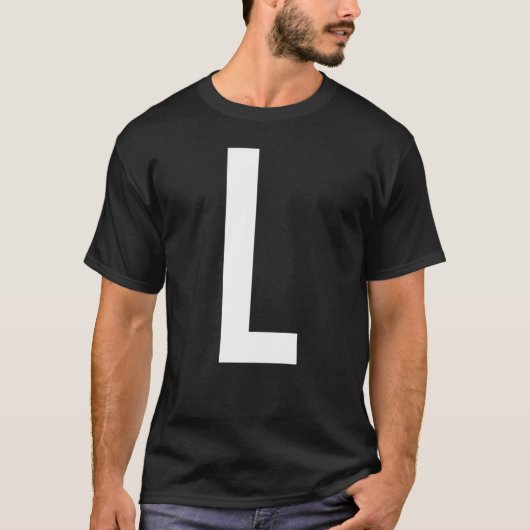 LETTER L ALFABET MONOGRAM INITIAAL T-SHIRT (Voorkant)