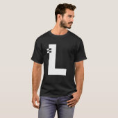 Letter L Alphabet Initiaal Monogram T-shirt (Voorkant volledig)