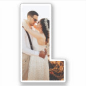 Letter L Alphabet & Photo Custom-Cut Vinyl Sticker (Voorkant)