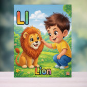 Letter L Alphabet Poster – L is for Lion  (Neutraal)