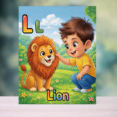 Letter L Alphabet Poster – L is for Lion  (Neutraal)