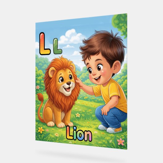 Letter L Alphabet Poster – L is for Lion  (Hoek)