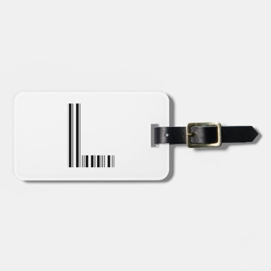 LETTER L BAR CODE Eerste Initiaal Barcodepatroon Bagagelabel (Voorkant horizontaal)