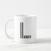 LETTER L BAR CODE Eerste Initiaal Barcodepatroon Koffiemok (Links)
