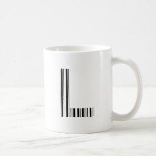LETTER L BAR CODE Eerste Initiaal Barcodepatroon Koffiemok