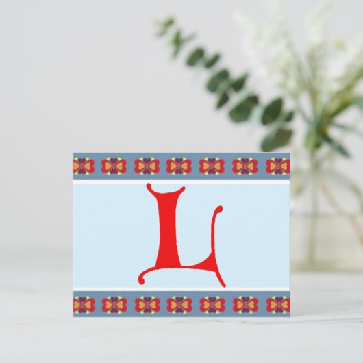Letter L Briefkaart (Staand voorkant)
