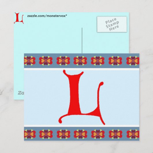 Letter L Briefkaart (Voorkant / Achterkant)
