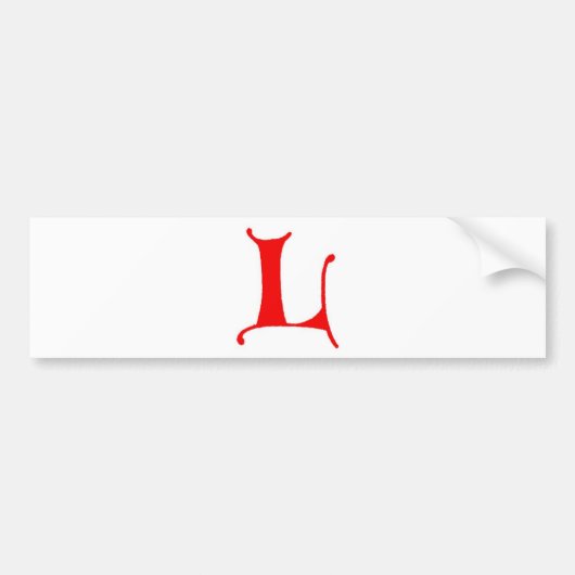 Letter L Bumpersticker (Voorkant)